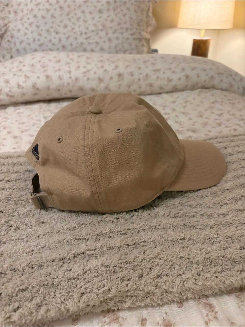 adidas Khaki Cotton Baseball Cap with Black Logo